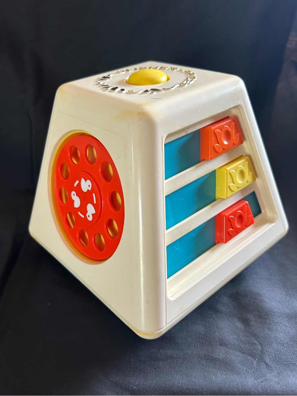 Vintage Fisher Price Turn and Learn Sensory Toy Busy Box Infant Toy 1978 #156